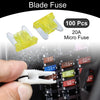 Car Boat Truck RV Motorcycle 100 Pcs Micro Fuse 20A Blade Fuse