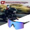 1Pc Motorcycle Riding Goggles Blue Lens Black Frame Tri-acetel Cellulose PC