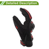 M 1Pair Motorcycle Gloves Breathable Full Finger Nylon Outdoor Red