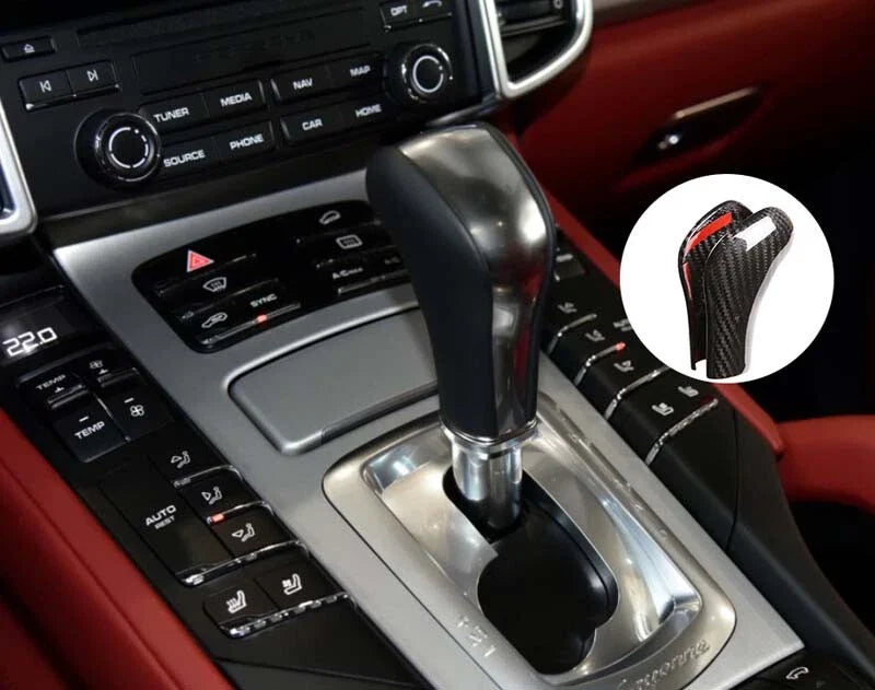 Porsche Cayenne 2011-2017 Real Carbon Fiber Gear Shifter Knob Cover Trim Fit