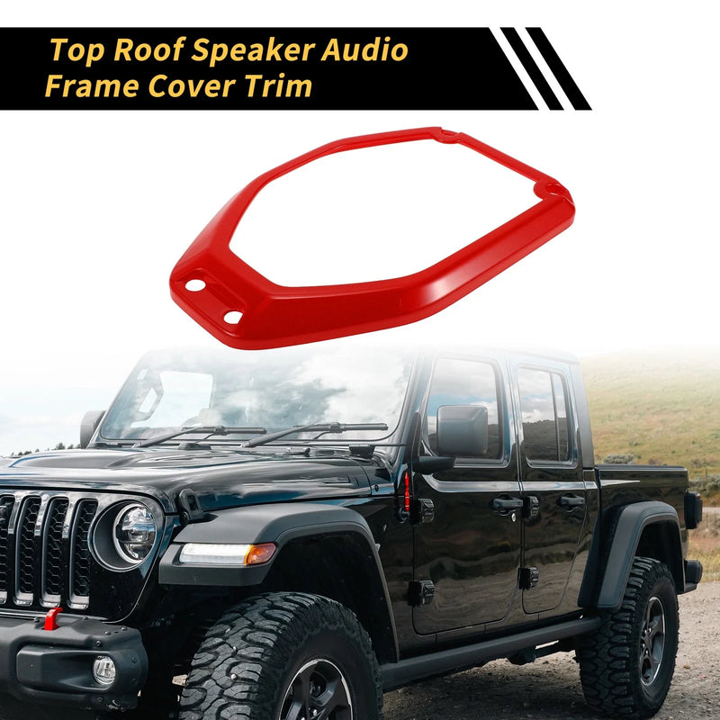 Jeep Gladiator JT (2020-2024) Red Roof Speaker Audio Frame Cover Trim