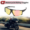 Motorcycle Riding Goggles Purple Lens Black Frame Tri-acetel Cellulose