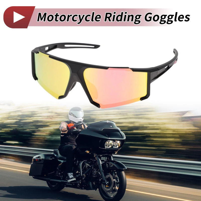 Motorcycle Riding Goggles Purple Lens Black Frame Tri-acetel Cellulose