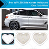 Heart 12V LED Side Marker Indicators - Clear Flash