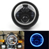 Universal Motorcycle 6.5" Headlight Hi/Lo w/ Blue Halo Light