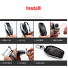 BMW 7 Series 740li 750li Leather Cover Remote FOB Key Shell Bag w Keychain