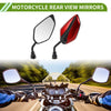 Make Model M10 1 Set Motorcycle Rear View Mirrors LeafShape RedIronPlastic