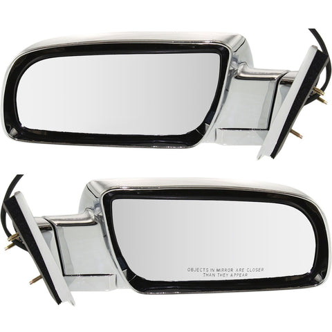 Side View Mirrors Power Folding Chrome Pair Set for Chevy