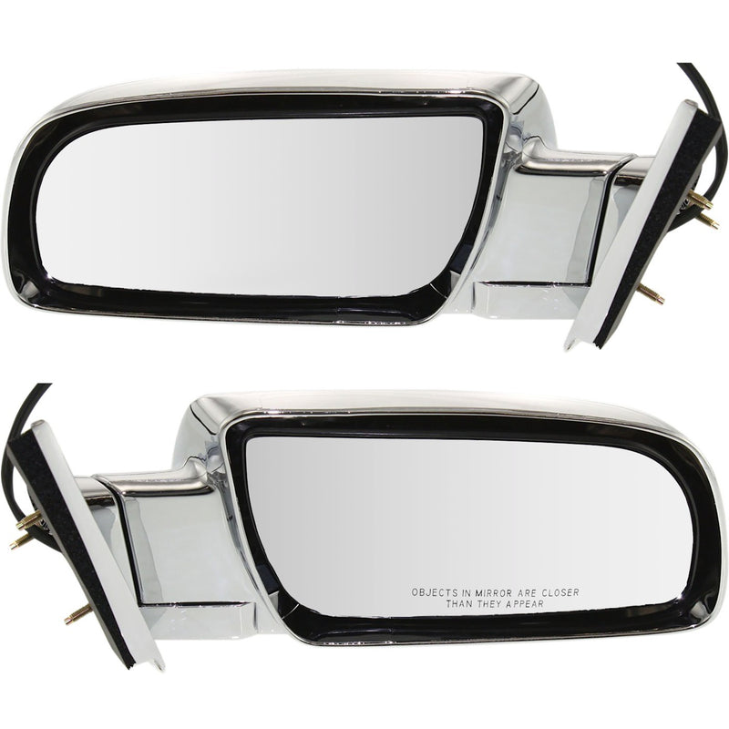Side View Mirrors Power Folding Chrome Pair Set for Chevy