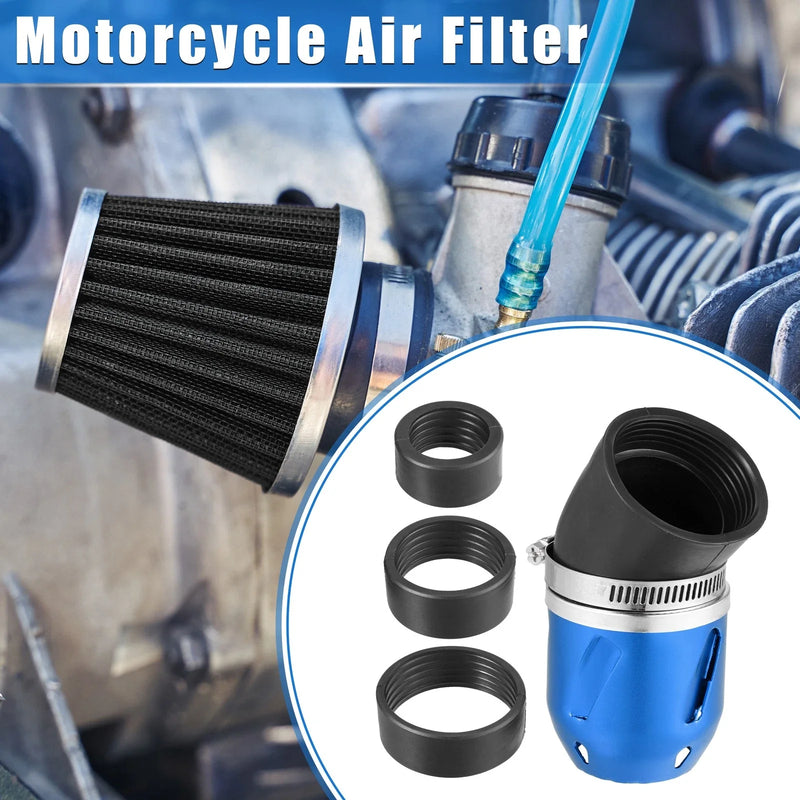 Universal Motorcycle Air Filter 26/35/42/48mm ID 90x60mm Aluminum Blue