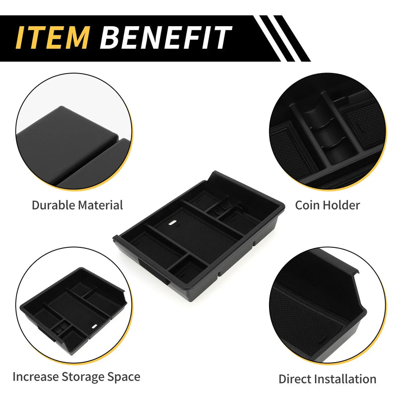 Chevy Silverado & GMC Sierra Black Center Console Organizer Box Tray