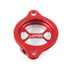 Honda CRF250R CRF250X Red Billet Aluminum Oil Filter Cover Cap (04-17)