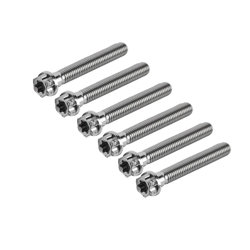 Motorcycle Bike 6pcs M10x55mm Titanium Torx Head Flange Bolts