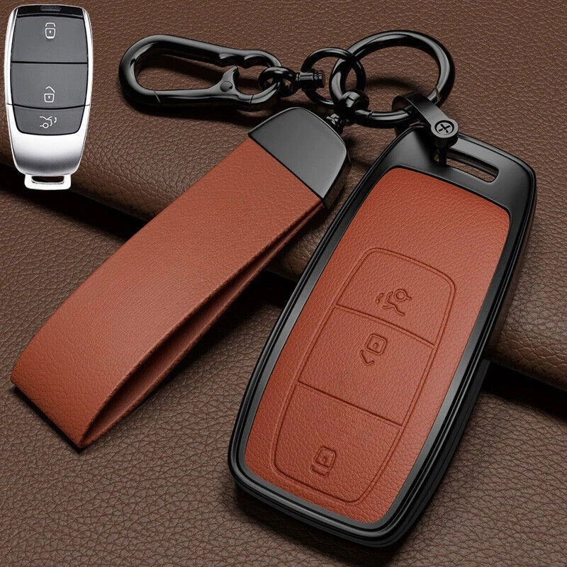 Benz C E S G W213 GLC W177 GLK AMG Zinc Alloy Leather Car Key Fob Case Cover