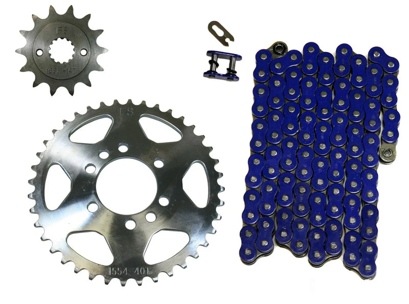 Suzuki QuadSport Z400 Blue 520x98 O-Ring Chain & 14/41 Sprockets (2003-2008)