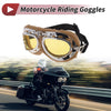 Motorcycle 1 Pc Motorcycle Riding Goggles Yellow Lens Brown Frame Sponge