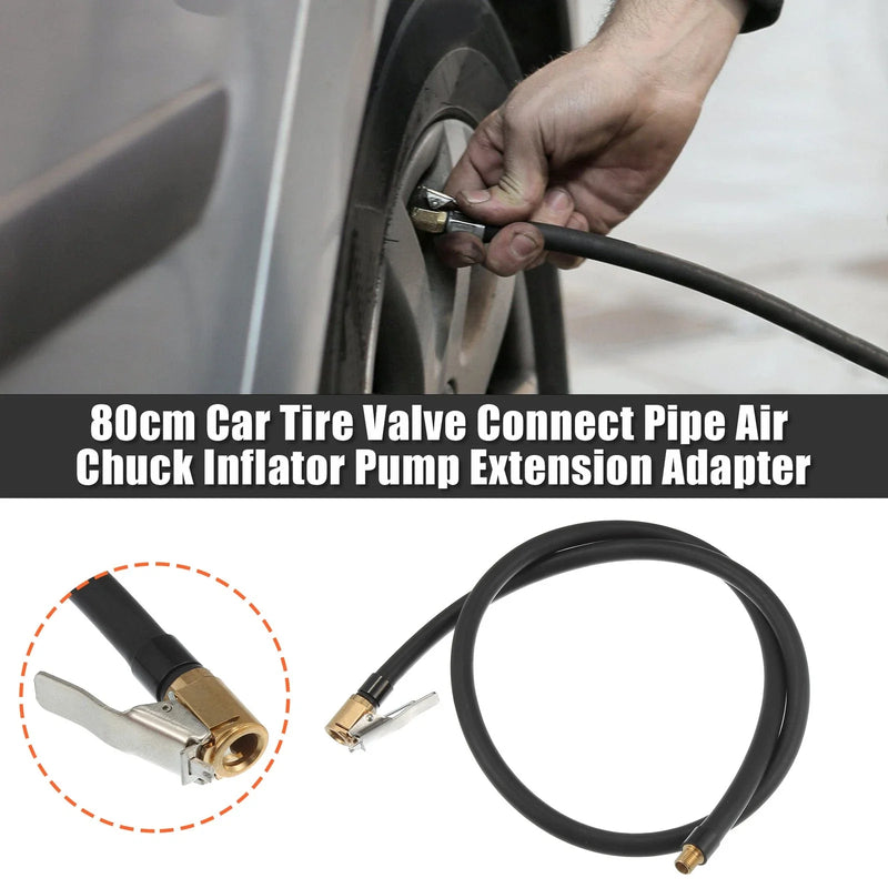 Car / Motorcycle 80cm Tire Inflator Pump Hose with Locking Air Chuck