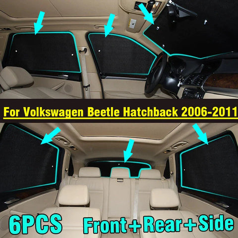 Volkswagen Beetle Hatchback / Coupe Sunshades 6 x Windows (12–19)