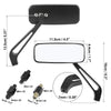 Pair 4.5x1.7 Motorcycle Rearview Mirrors Bar End Side Clear Mirror Black