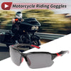 Motorcycle Riding Goggles Deep Gray Lens Black Red Frame Tri-acetel PC