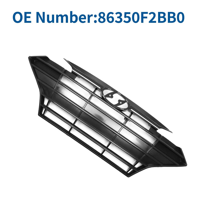 Hyundai Elantra 2019-2020 Black Front Upper Bumper Grille