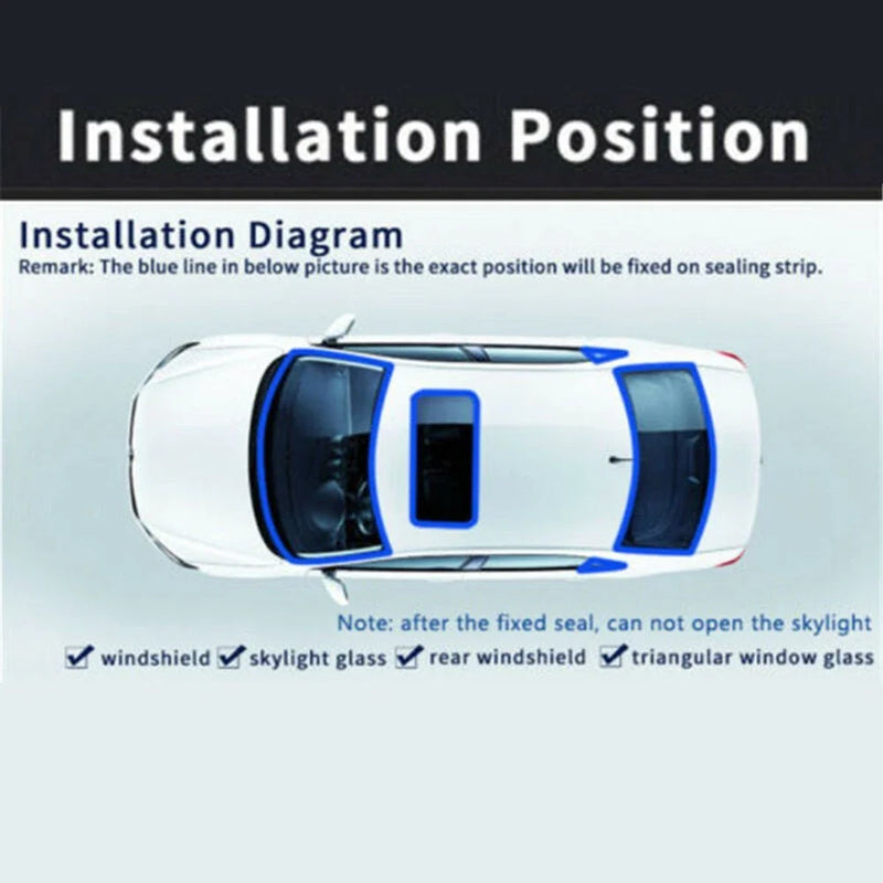 Car Accessory Windshield Seal Rubber Sunroof Glass Strip Roll