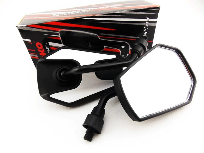 Yamaha DT200 Black White Hex Soko Mirrors (1984-1998)