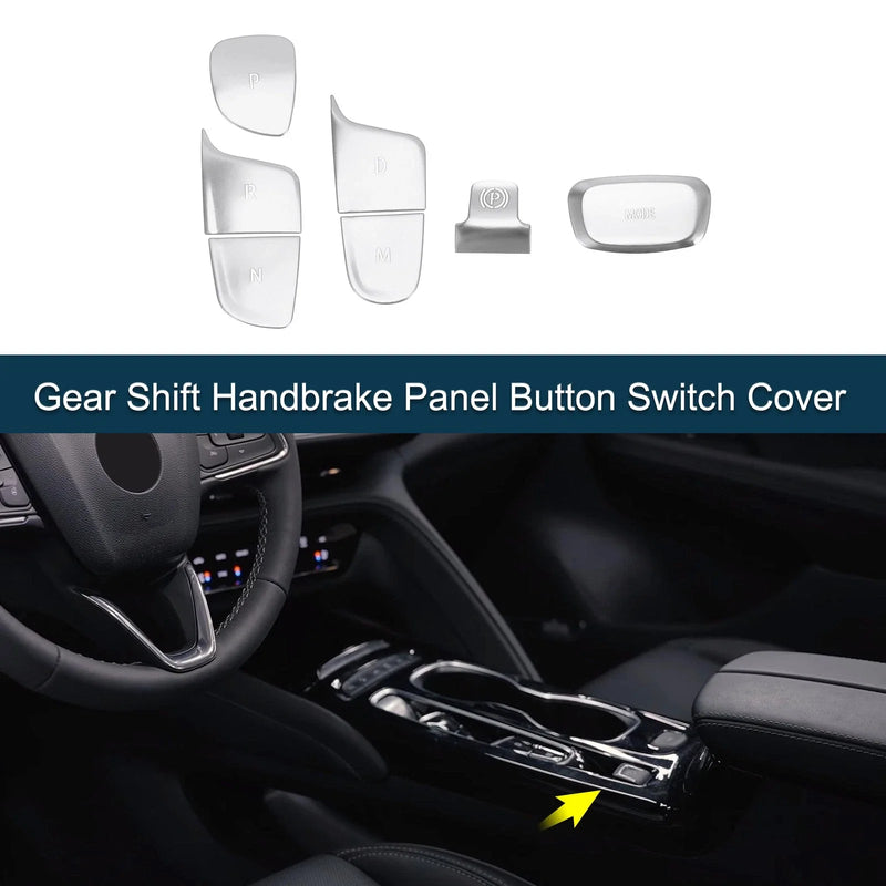Buick Envision Silver Tone 1 Set Gear Shift Handbrake Button Switch Cover