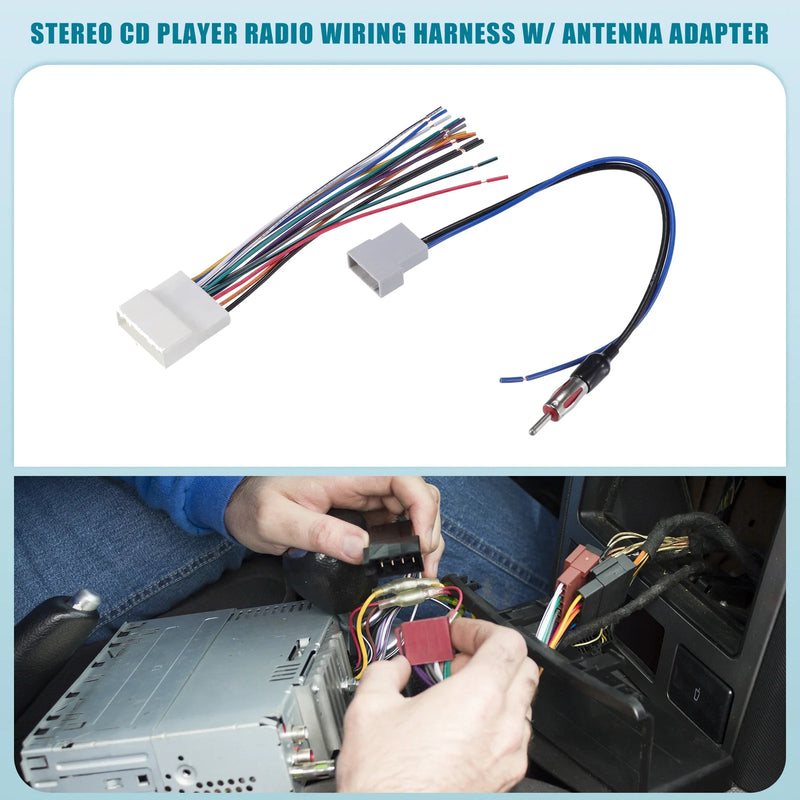 Nissan Set Car Stereo CD Player Radio Wiring Harness with Antenna Adapter