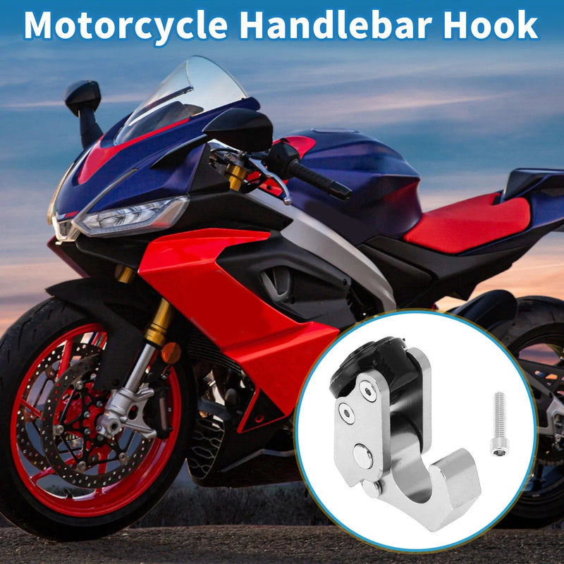 Motorcycle Aluminum Alloy Silver Tone Handlebar Hook