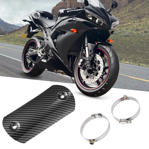 Motorcycle 1 Set 5.63'' Exhaust Muffler Pipe Protector Carbon Fiber Pattern