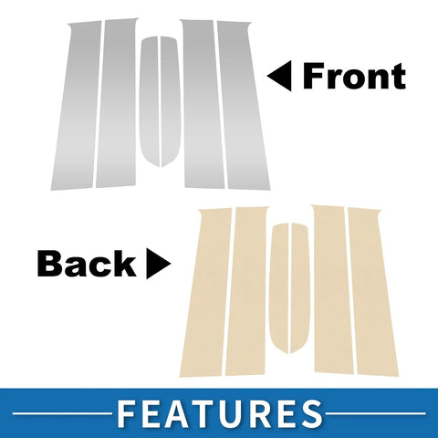 Ford Ranger (2023-2024) Silver Tone 6pcs Door Pillar Window Trim