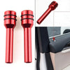 Car Interior 2 x Door Lock Pins Premium Red Aluminum