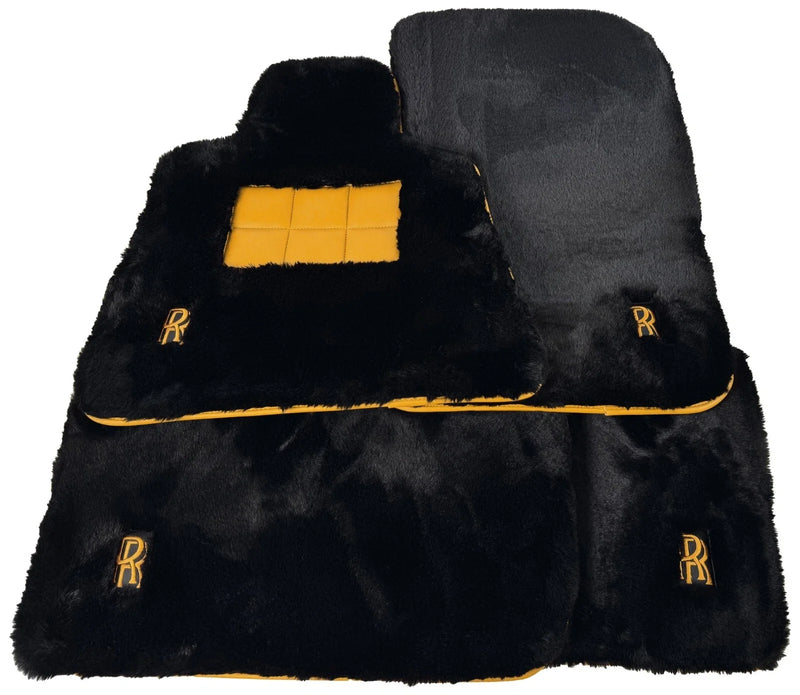 Rolls Royce Ghost Series I (2010-2014) - Yellow Leather Sheepskin Floor Mats