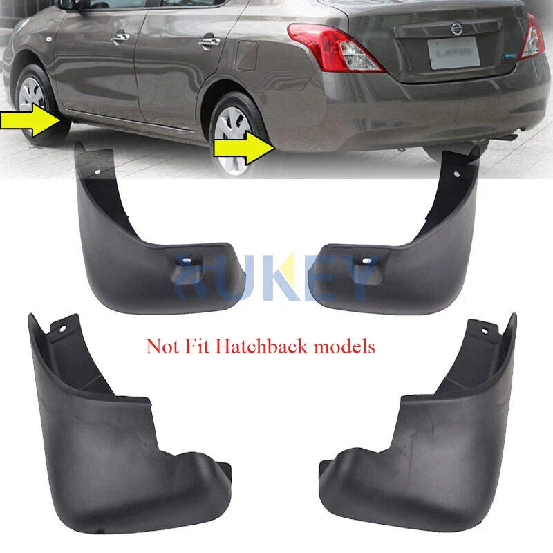 Nissan Versa Sedan 2 x Mud Flaps Splash Guard Front + Rear (2012–2017)
