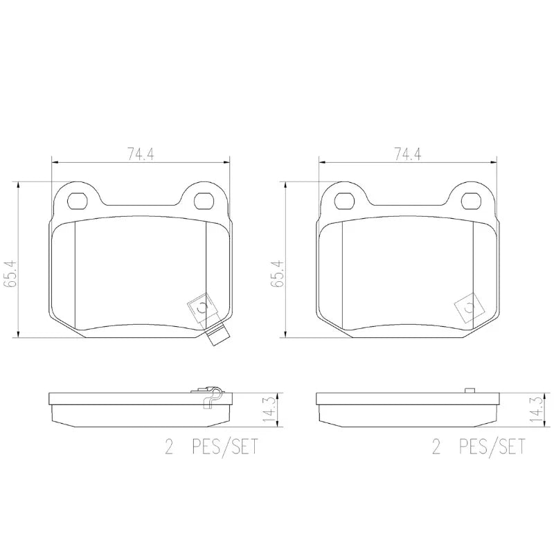 Mitsubishi Lancer Evolution VIII–IX Rear Brembo Brake Pad (2003–2007)