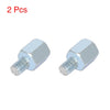 Motorcycle Rearview Mirrors Adapter 2pcs 10mm LH to 8mm LH Silver Tone