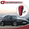 BMW 3 Series E90 Black Red Faux Leather Gear Shift Knob Cover (2004-2012)