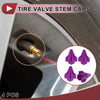 Car 4 x Purple Mini Rocket Style Tire Valve Stem Dust Covers