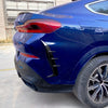 BMW X6 G06 M Sport Rear Bumper Side Splitter Covers 2 x Black (2019-24)