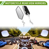 Motorcycle 2 x M8/M10 Rear View Mirror Polygonal Shape Black Silver Tone Plastic