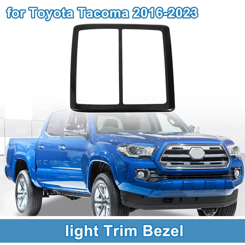 Toyota Tacoma Carbon Fiber Black Front Row Headlight Trim Bezel (2016–2023)