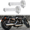 2 x 60mm Motorcycle Exhaust Silencer Exhaust Insert Muffler Pipe Silver Tone