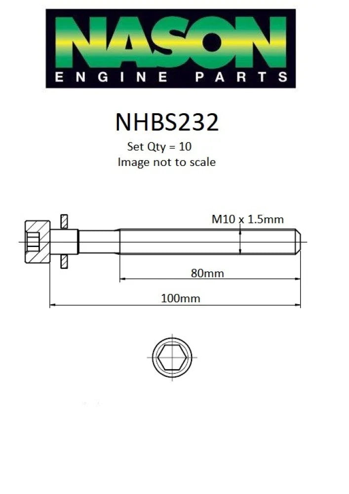 Nissan Caravan E25 Navara D22 Cylinder Head Bolt Set