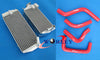 Suzuki RMZ450 Aluminum Radiator + Red Silicone Hose (2005)