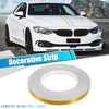 Car Motorcycle Strips 0.4" Width Decorative Gold Tone Waterproof Strips