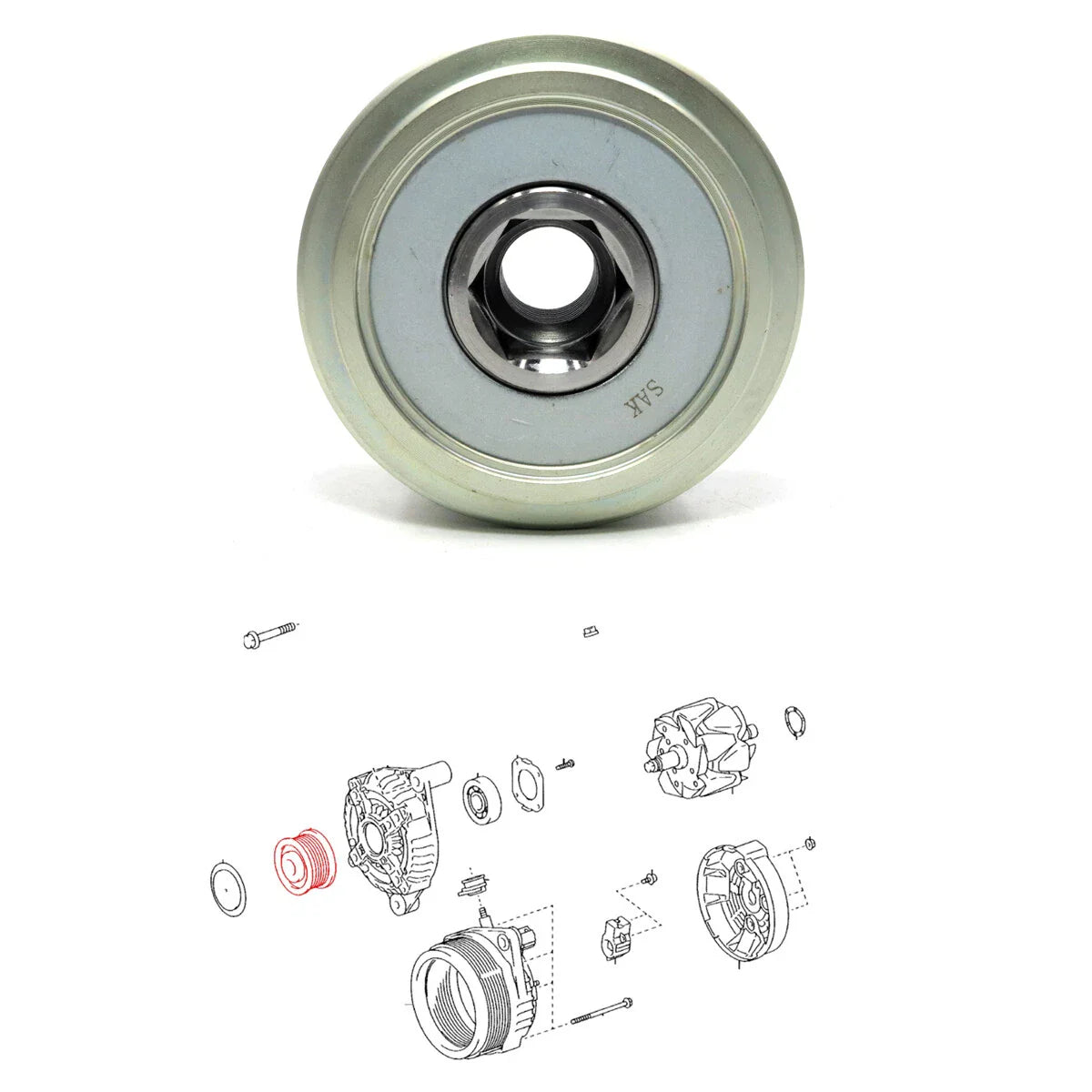 Alternator Pulley with Clutch for Toyota Hilux2005-2015