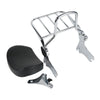 Harley Touring Chrome/Black Sissy Bar Backrest Luggage Rack (1997-2008)