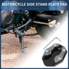 Motorcycle Side Stand Plate Pad with Wrench, Aluminum Alloy Titanium Tone