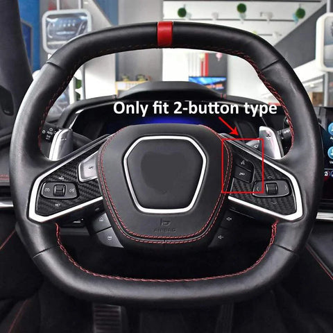 Corvette C8 Carbon Fiber Steering Wheel Remote Control Button Cover Trim